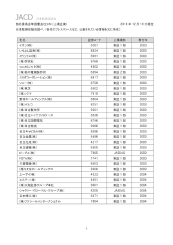 JACD 日本取締役協会 1 指名委員会等設置会社リスト（上場企業） 2016