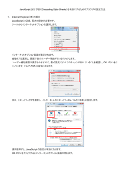 JavaScript 及び CSS（Cascading Style Sheets）を有効に