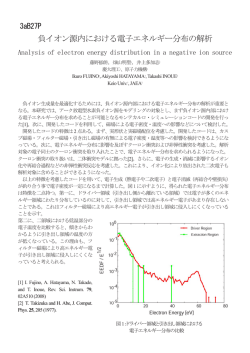 負イオン源内における電子エネルギー分布の解析