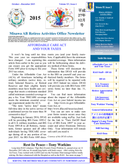 4 Qtr 2015 - Misawa Military Retirees Association