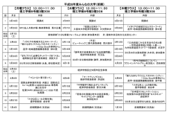 平成28年度みんなの大学（前期） 【水曜クラス】 10：00～11：30 理工