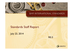 Standards Staff Report