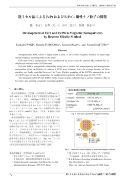 逆ミセル法によるFePtおよびFePtCu磁性ナノ粒子の開発