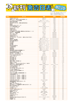発売日 タイトル 著者 出版社 価格(税抜)