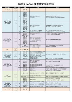 DiGRA JAPAN 夏季研究大会2013