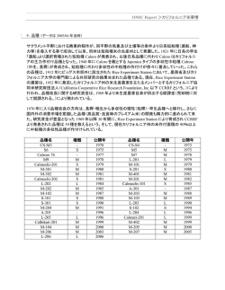 OMIC Report ＞カリフォルニア米事情 サクラメント平野における商業的
