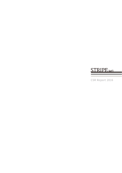 CSRレポート2016 - 株式会社ストライプインターナショナル