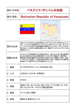ベネズエラ・ボリバル共和国 Bolivarian Republic of Venezuela