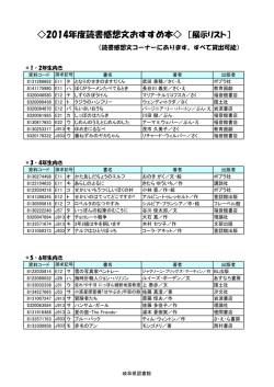 2014年度読書感想文おすすめ本   ［展示リスト］