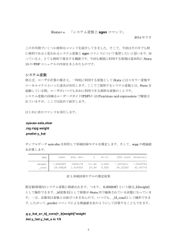 Stata+α 「システム変数と egen コマンド」 システム変数