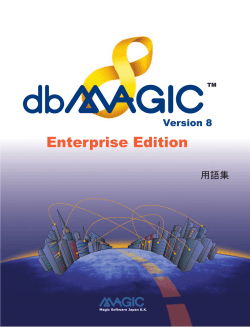 dbMAGIC Ver8.2 用語集 - マジックソフトウェア・ジャパン株式会社