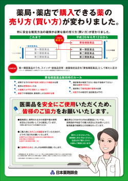 薬局・薬店で 購入できる薬の 売り方（買い方） が変わりました。