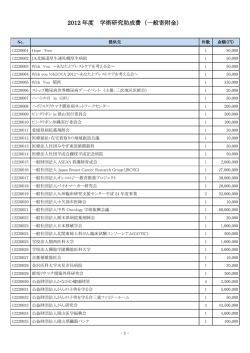 2012 年度 学術研究助成費（一般寄附金）