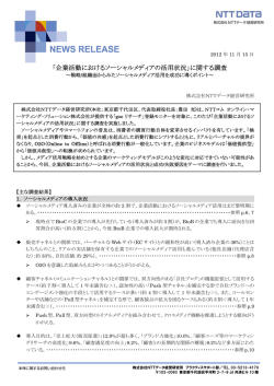 「企業活動におけるソーシャルメディアの活用状況」に関する調査～戦略