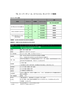 TG スーパーディール スペシャル ネットワーク運賃