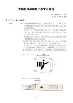 大学野球の用具に関する規定