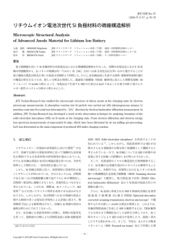 リチウムイオン電池次世代 Si 負極材料の微細構造解析