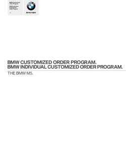 BMW CUSTOMIZED ORDER PROGRAM. BMW INDIVIDUAL