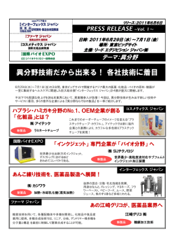 異分野技術だから出来る！各社技術に着目