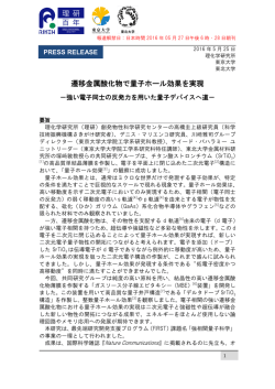 遷移金属酸化物で量子ホール効果を実現