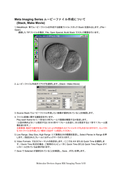 Meta Imaging Series ムービーファイル作成について (Stack, Make Movie)
