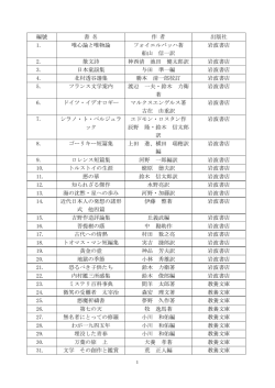 編號 書 名 作 者 出版社 1. 唯心論と唯物論 フォイエルバッハ著 船山 信