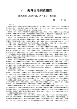 関哲行「海外調査（モロッコ、スペイン）報告書」