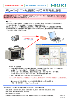 ﾒﾓﾘﾊｲｺｰﾀﾞ ﾃﾞｰﾀと画像ﾃﾞｰﾀの同期再生､解析