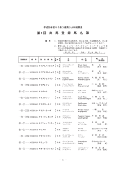 第 回 出 馬 登 録 馬 名 簿