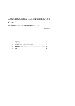 水平的共同行為規制における違法性評価の手法について――隅田浩司