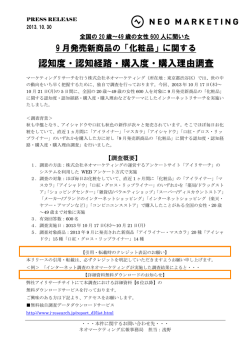 認知度・認知経路・購入度・購入理由調査