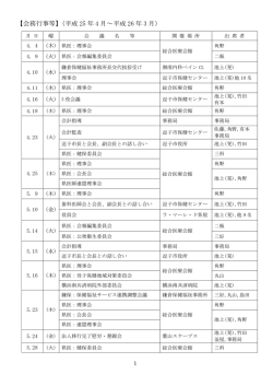 【会務行事等】（平成 25 年 4 月～平成 26 年 3 月）