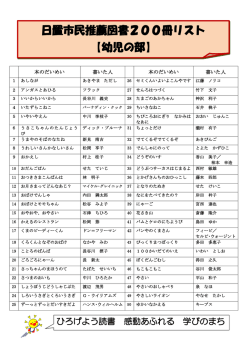 日置市民推薦図書200冊リスト 【幼児の部】