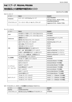 PoEリブータ PB104A/PB108A 他社製品との連携動作確認済みリスト
