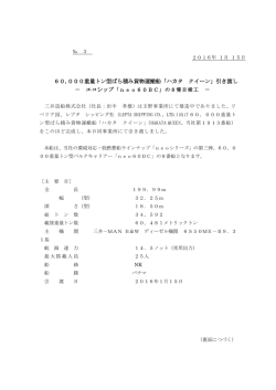 60,000重量トン型ばら積み貨物運搬船「ハカタ クイーン」引き渡し