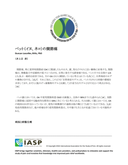 ペット（イヌ、ネコ）の関節痛