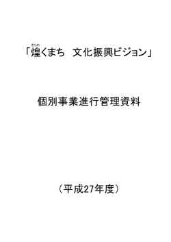 「煌くまち 文化振興ビジョン」 個別事業進行管理資料 （平成27