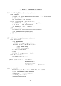 2. 消化器系 THE DIGESTIVE SYSTEM
