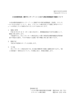臨時市長記者会見資料 平成 28 年7月1日 小名浜港背後地（都市
