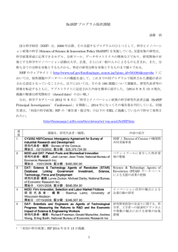 SciSIP プログラム採択課題
