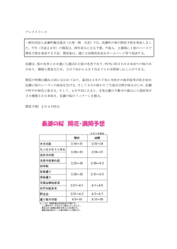 プレスリリース（長瀞桜開花予想）