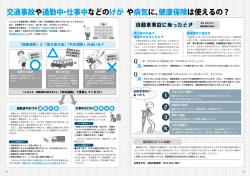 交通事故や通勤中・仕事中 などのけが や病気に