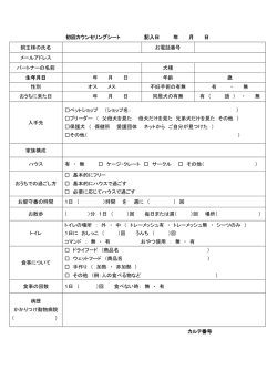 初回カウンセリングシート