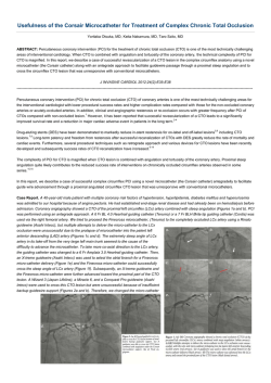 Us efulness o of the Cor rsair Micro ocatheter for Treatm ment of Co