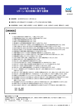 2016年卒 マイナビ大学生 Uターン・地元就職に関する