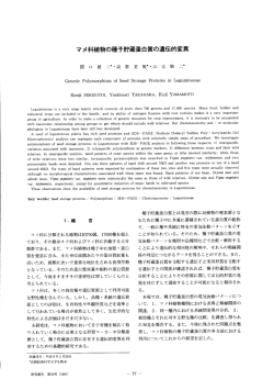 マメ科植物の種子貯蔵蛋白質の遺伝的変異