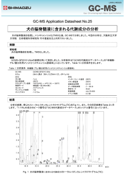 犬の脳脊髄液に含まれる代謝成分の分析