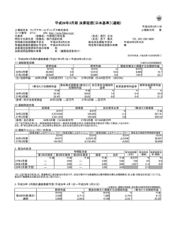 平成28年3月期 決算短信〔日本基準〕（連結）