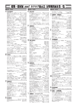 建築・建材展 カタログ展示会 分野別出展企業一覧 建築・建材展 カタログ