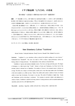 イチゴ新品種「とちひめ」の育成